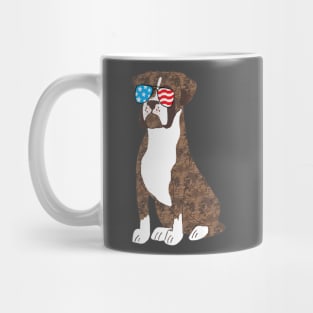 Brindle Boxer Dog Patriot Cool Usa Flag Sunglasses Mug